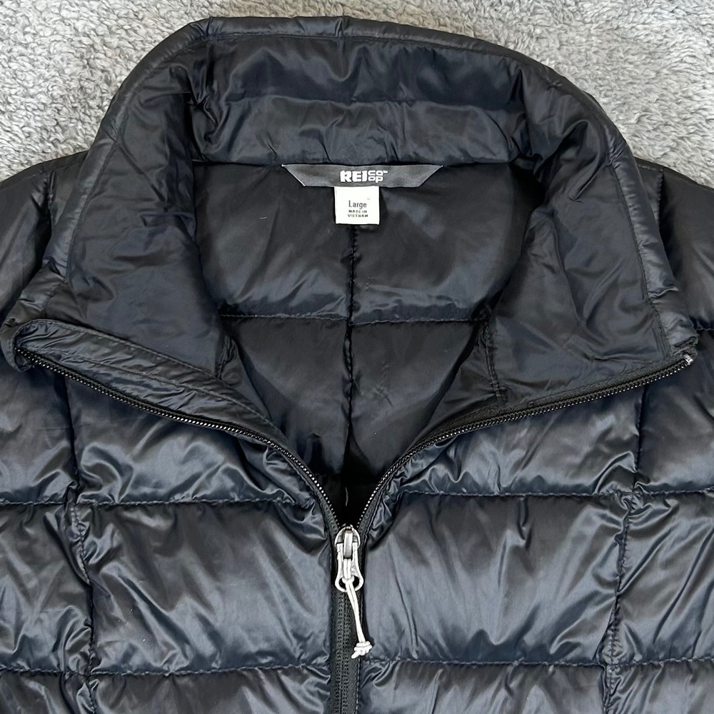 REI Co-op 650 Down Vest 2.0 Black Puffer Quilted Outdoor Mens Large
